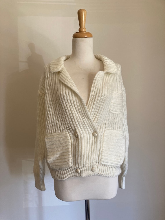 Vintage Cream Sweater; Vintage  Cardigan; Sterling Harris Sweater