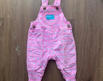 Vintage 3/6m. Macacão Osh Kosh B'Gosh com pés; Macacão jeans