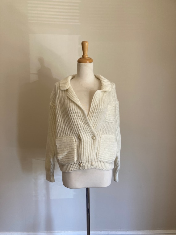 Vintage Cream Sweater; Vintage  Cardigan; Sterlin… - image 3