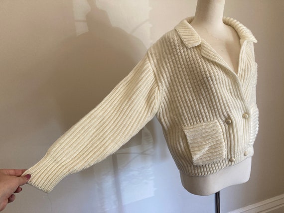 Vintage Cream Sweater; Vintage  Cardigan; Sterlin… - image 2