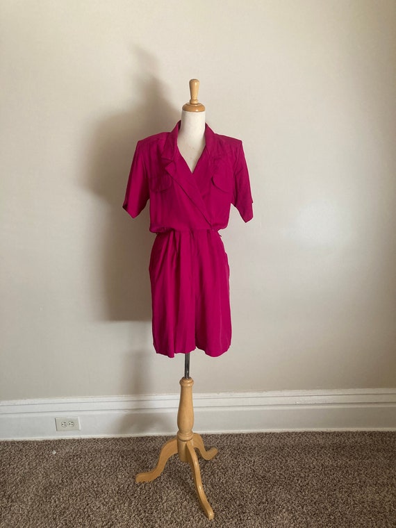 60s Swimsuit Romper Playsuit Pink Navy Built in Bra by Gabor so