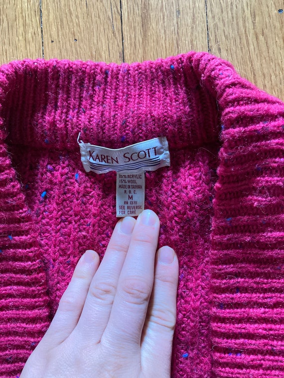 Chunky Knit Pink Cardigan; Vintage Cardigan; Pink… - image 4