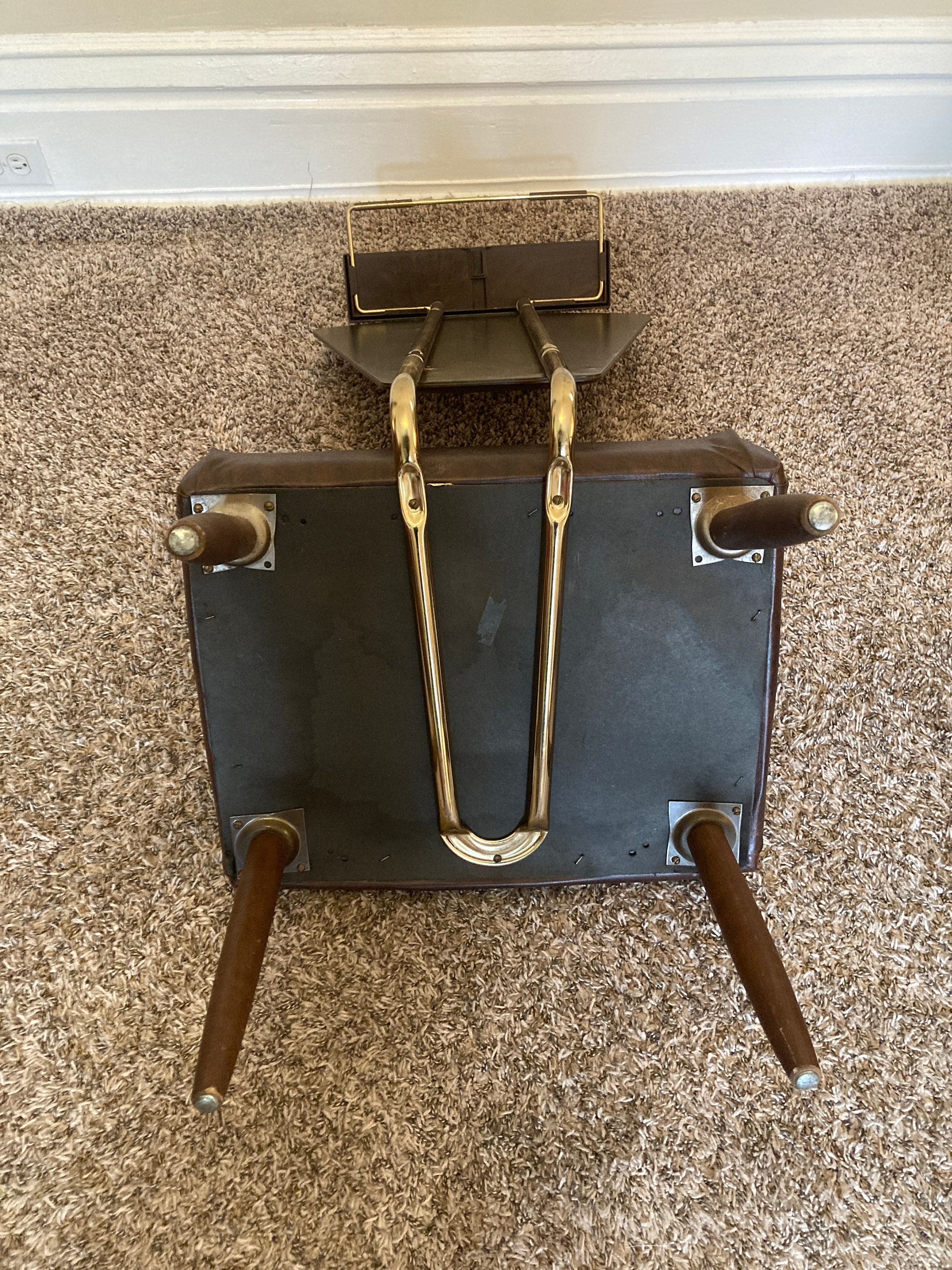 MCM Pearl Wick Brown Leather Butler's Chair; Vintage Valet Chair - Etsy