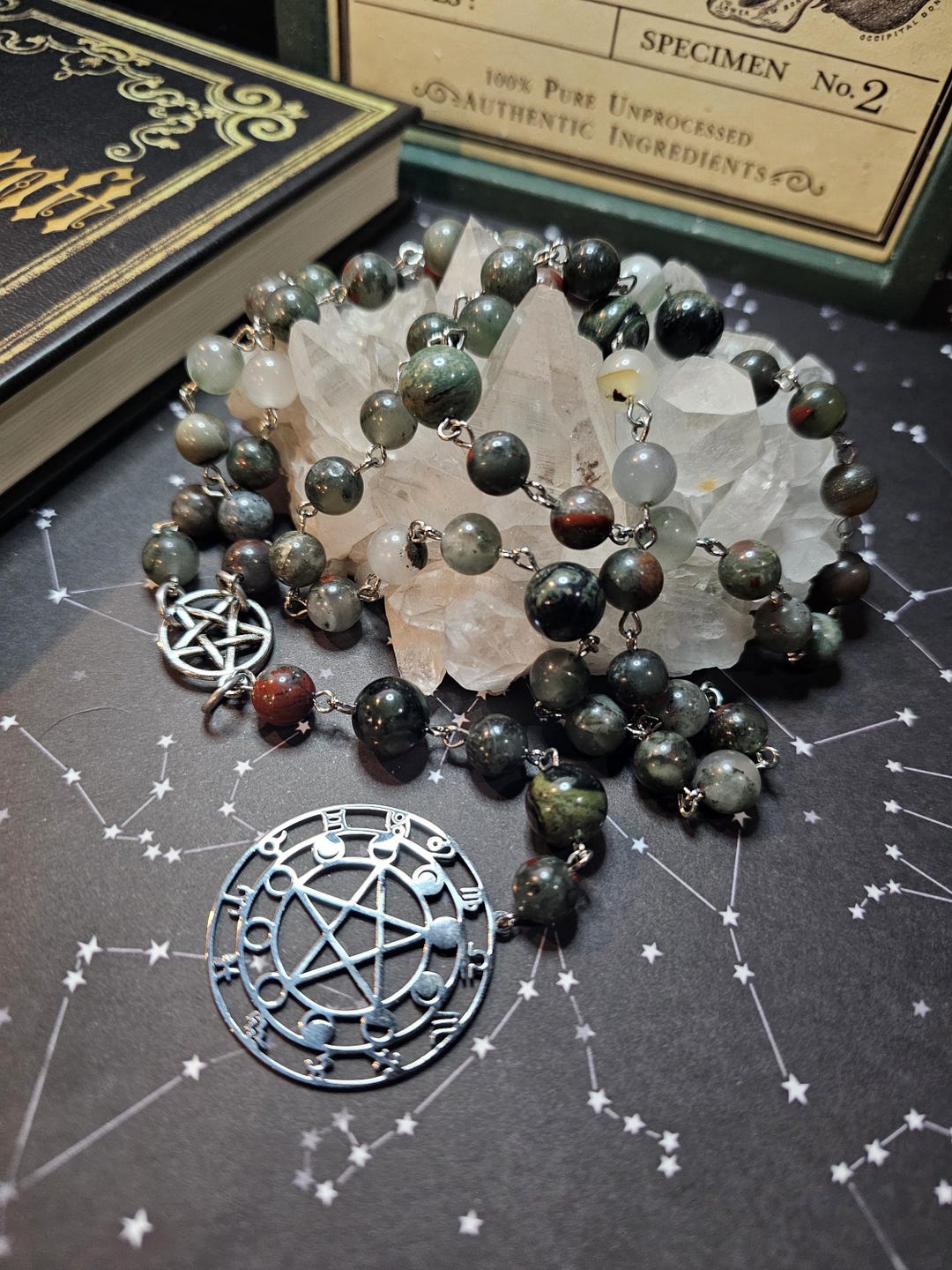 Satanic Roses Satanic Rosary With Crystals, Occult Witchy Jewelry, Alternative Prayer ...