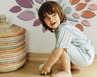 Toddler Boys Cotton Shirt & Tencel Shorts Set - Sustainable Kidswear