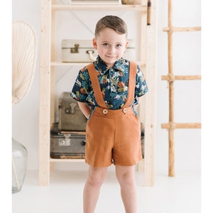 Handmade Lyocell Toddler Shorts and Cotton Shirt Set