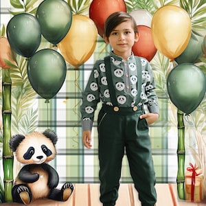 Bonda Unique Salopet Trousers & Shirt Chic Toddler Boy Set - Sustainable Eco Friendly Stylish Gift for Christmas and Birthday Elegant Kids