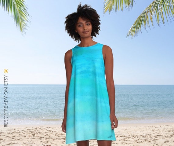 Sleeveless A-line Summer Dress Womens 