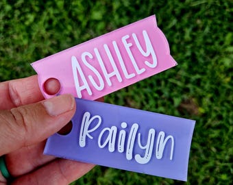 Etiqueta de acrílico personalizada para vaso, placa personalizada para vaso, placa con nombre personalizada, regalo personalizado, regalo para ella, placa de acrílico