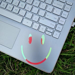 Smiley Face Holographic  Decal: Personalized Vinyl Sticker, Happy , Car, Laptop, Tumbler, Gift