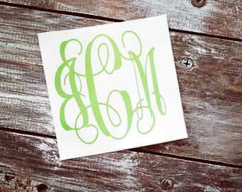 Personalized Monogram Vinyl Decal: Car, Window, Tumbler Sticker