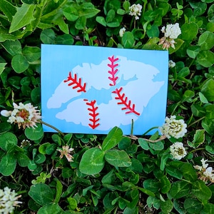 Free Shipping, Love Baseball Sticker, Waterproof Vinyl Decal Sticker, Gift For Baseball Player, Personalized Baseball Decal, Car Decal