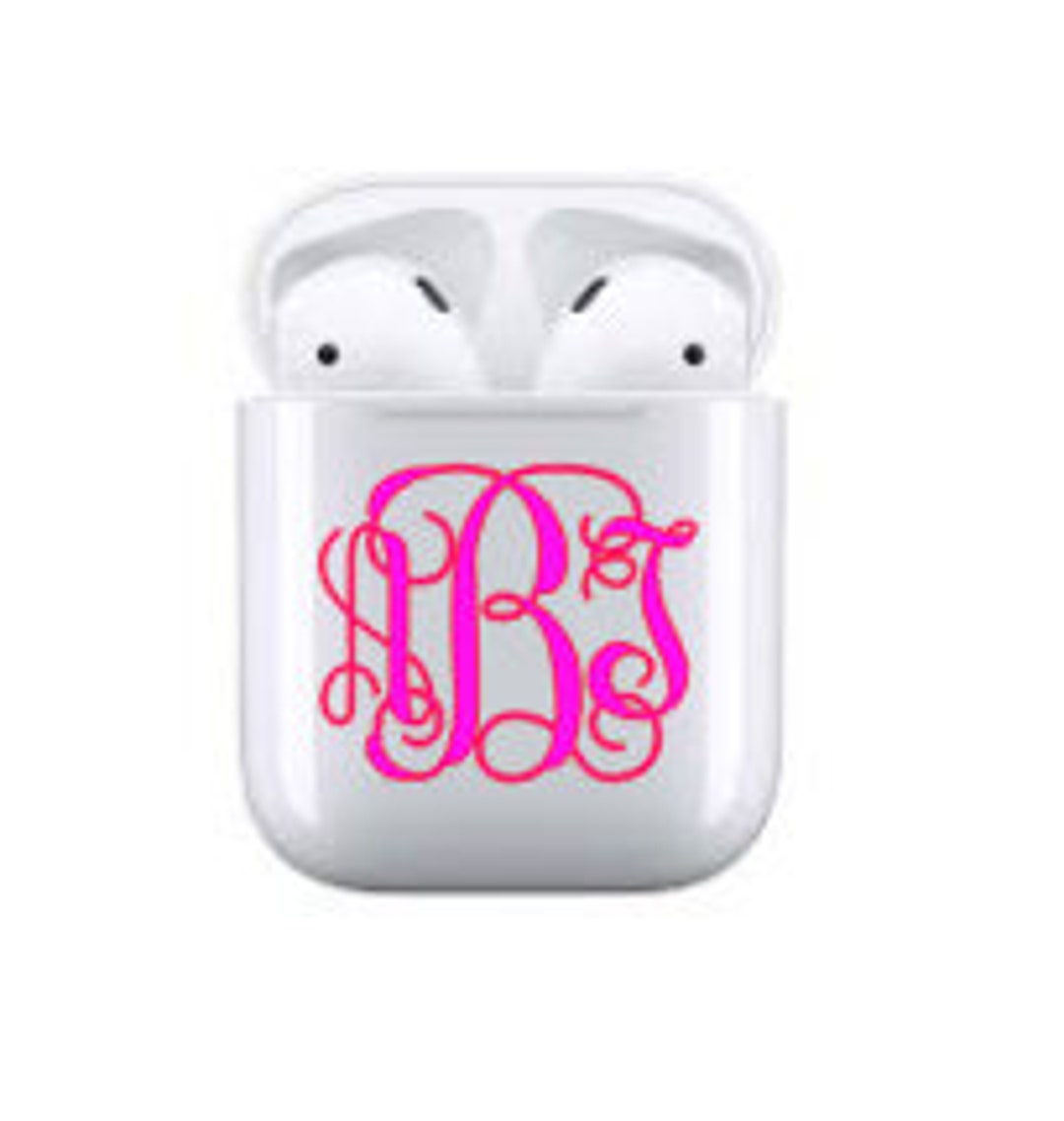 AirPod Case Decal Monogram Decal Sticker Name Deal Etsy