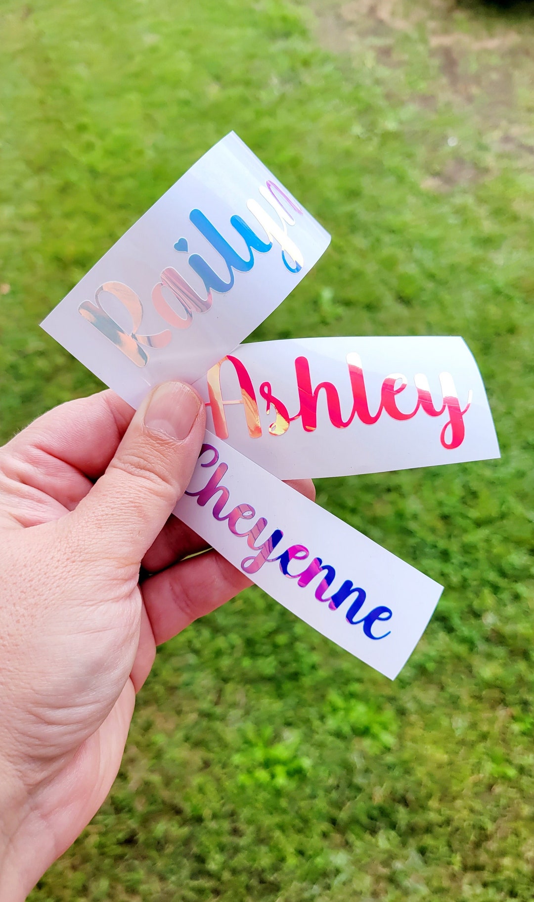 Monogram Holographic Vinyl Decal: Personalized Name Sticker - Etsy