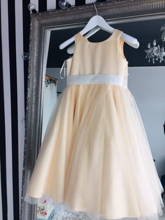 cream flower girl dress