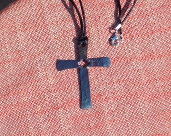Hand forged cross pendant
