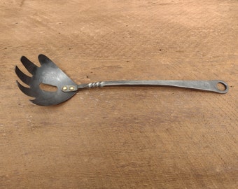 Pasta spork, hand forged stainless steel.