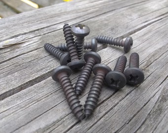 Bag of 10 Screws, #8 x 3/4 Pan Head, Antiqued, Rustic-looking