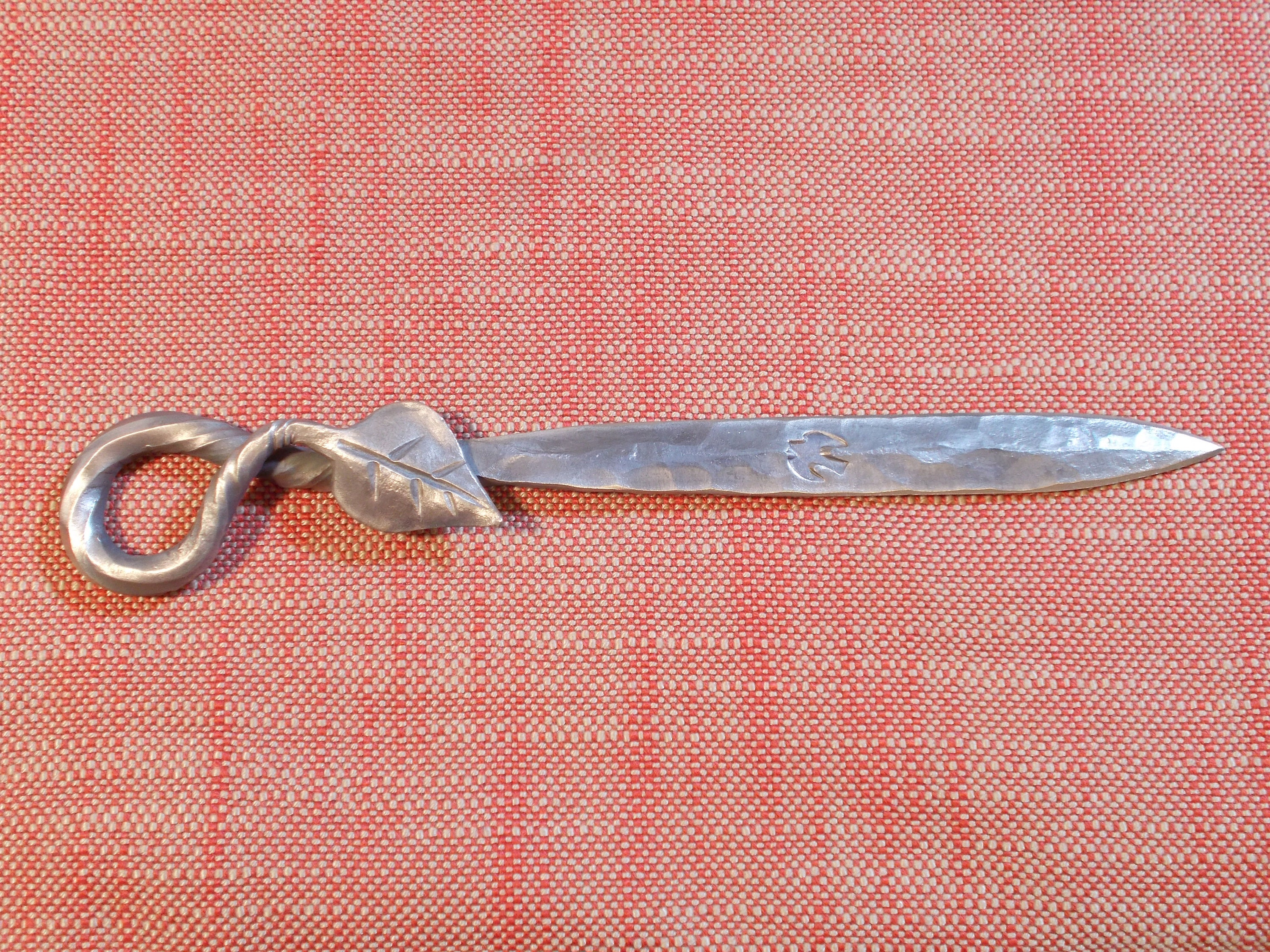 Hand stainless steel letter opener with leaf Etsy