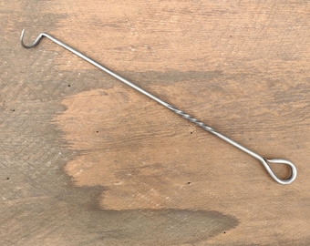 Hand Forged Stainless Steel Pigtail Steak Flipper, Plain