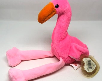 RARE Vintage Ty Beanie Babies ,1995 Pinky The Flamingo
