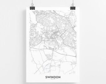 gift Britain home decor room Swindon print Watercolour picture poster