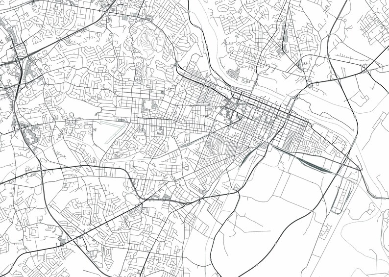 Augusta Map Print City Map Wall Art Augusta Georgia Map | Etsy