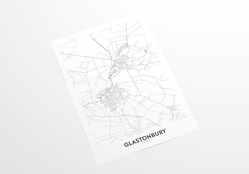 Glastonbury Map Glastonbury Map Print Glastonbury Map Print Wall Art Decor Travel Poster Wall Art City Map Wall Art