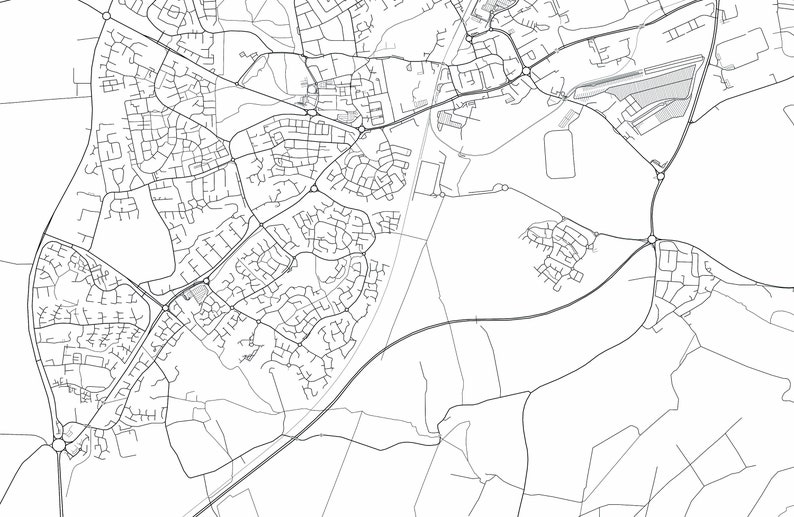 Corby Map Print City Map Wall Art Corby England Map Travel | Etsy