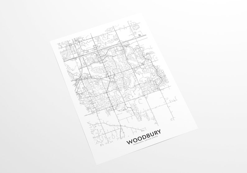 Woodbury Map Print City Map Wall Art Woodbury Map Travel | Etsy
