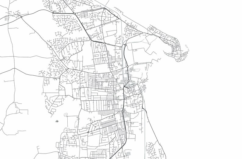 Hartlepool Map Print City Map Wall Art Hartlepool England Etsy