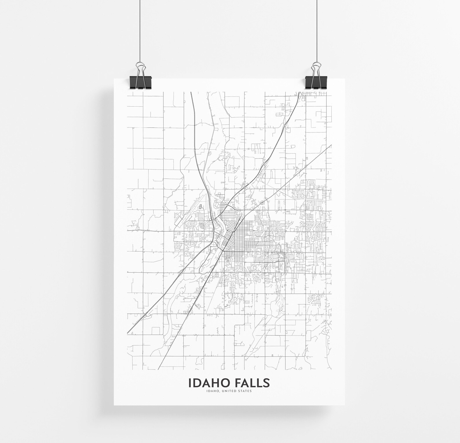 Idaho Falls Map Print City Map Wall Art Idaho Falls Map Etsy