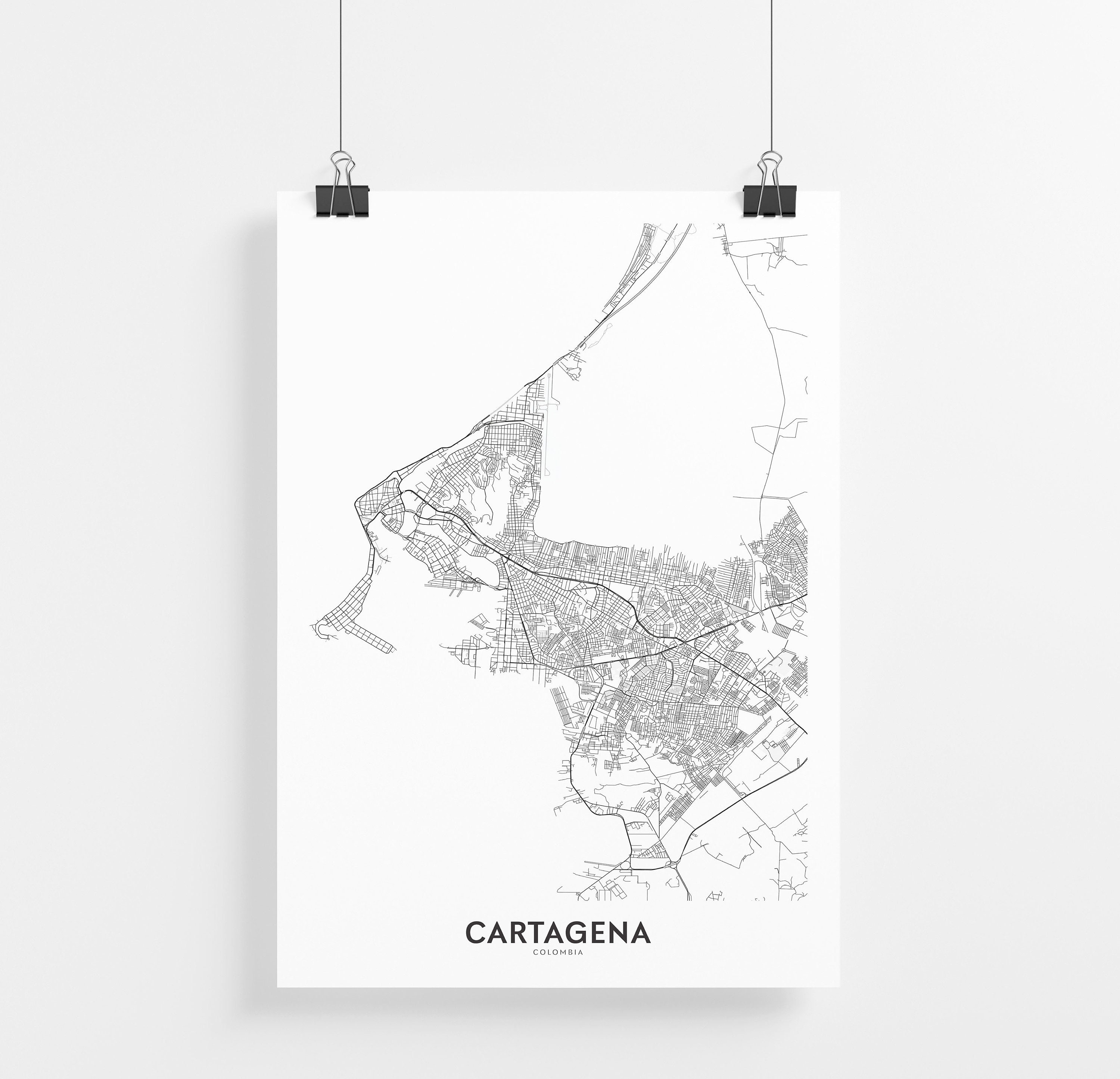 Cartagena Map Print City Map Wall Art Cartagena Map Travel | Etsy