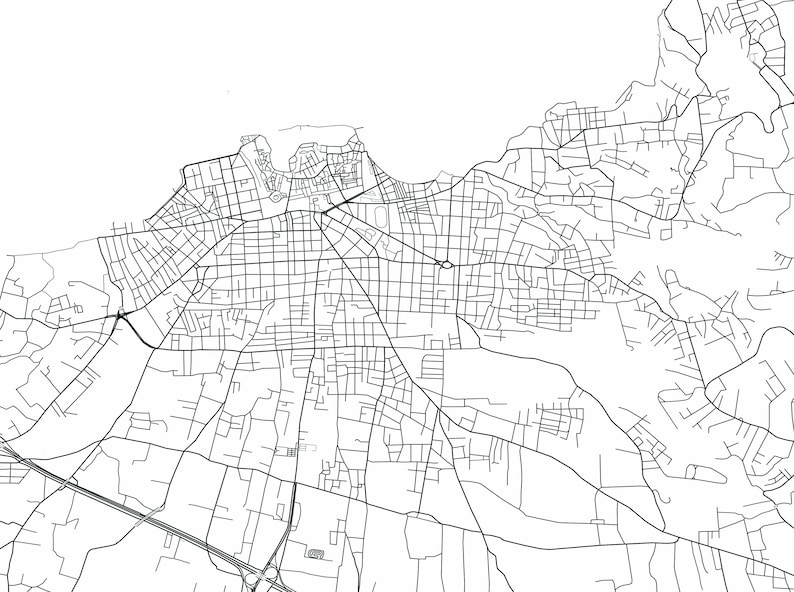 Chania Map Print City Map Wall Art Chania Greece Map Travel | Etsy