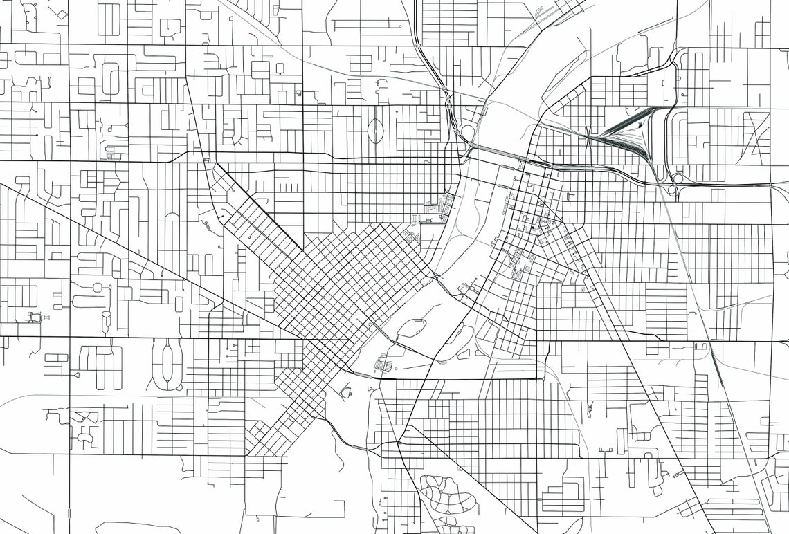 Saginaw Map Print City Map Wall Art Saginaw Map Travel  Etsy