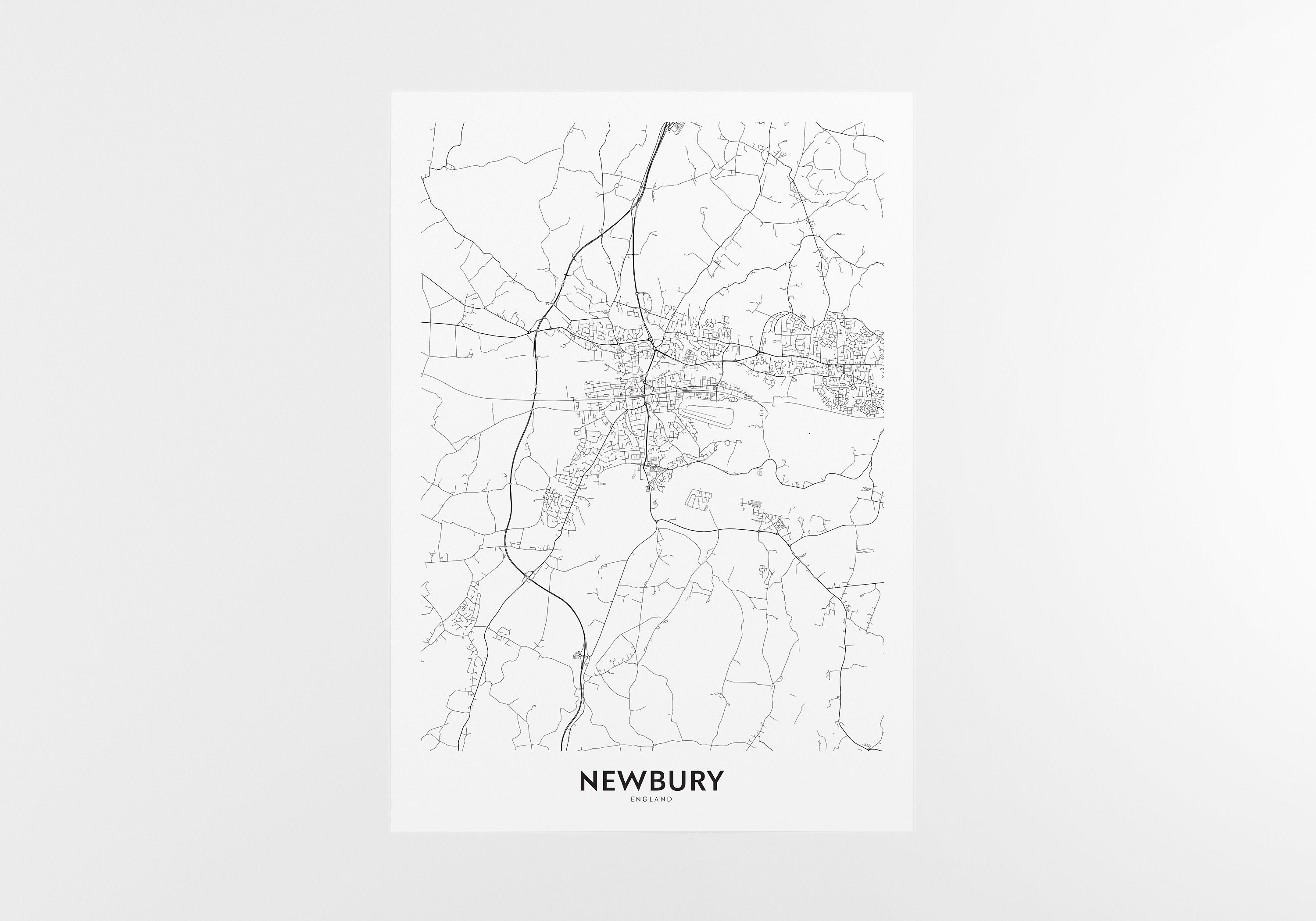 Newbury Map Print City Map Wall Art Newbury Map Travel Etsy