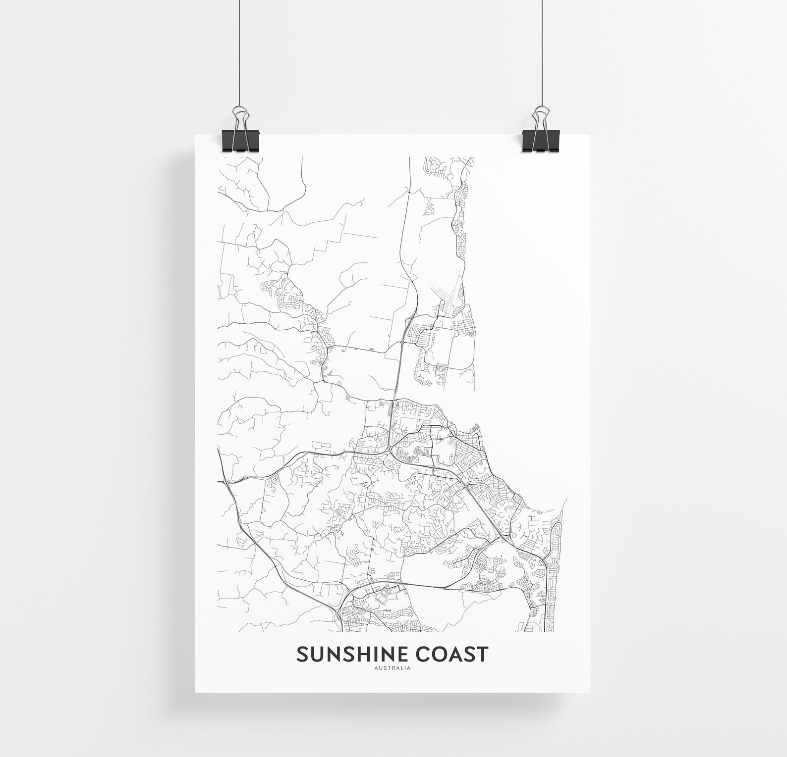 Sunshine Coast Map Print City Map Wall Art Sunshine Coast Etsy