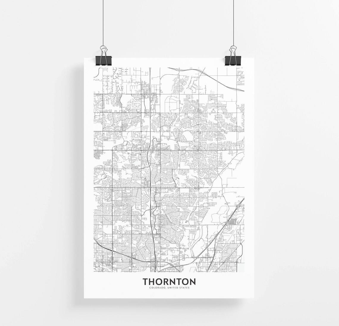 Thornton Map Print City Map Wall Art Thornton Map Travel Etsy