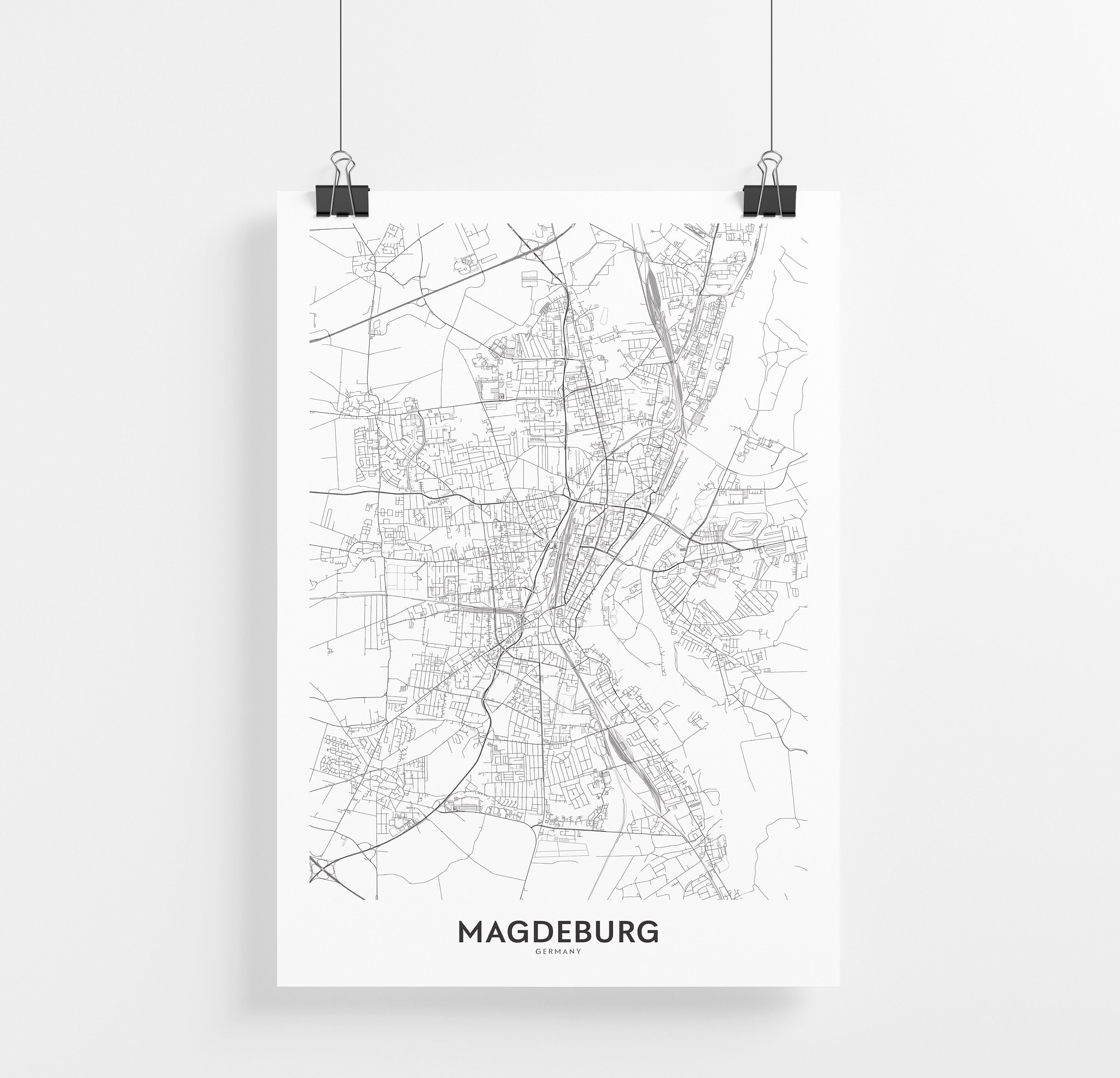 Magdeburg wall art prints Germany prints Magdeburg map print City map