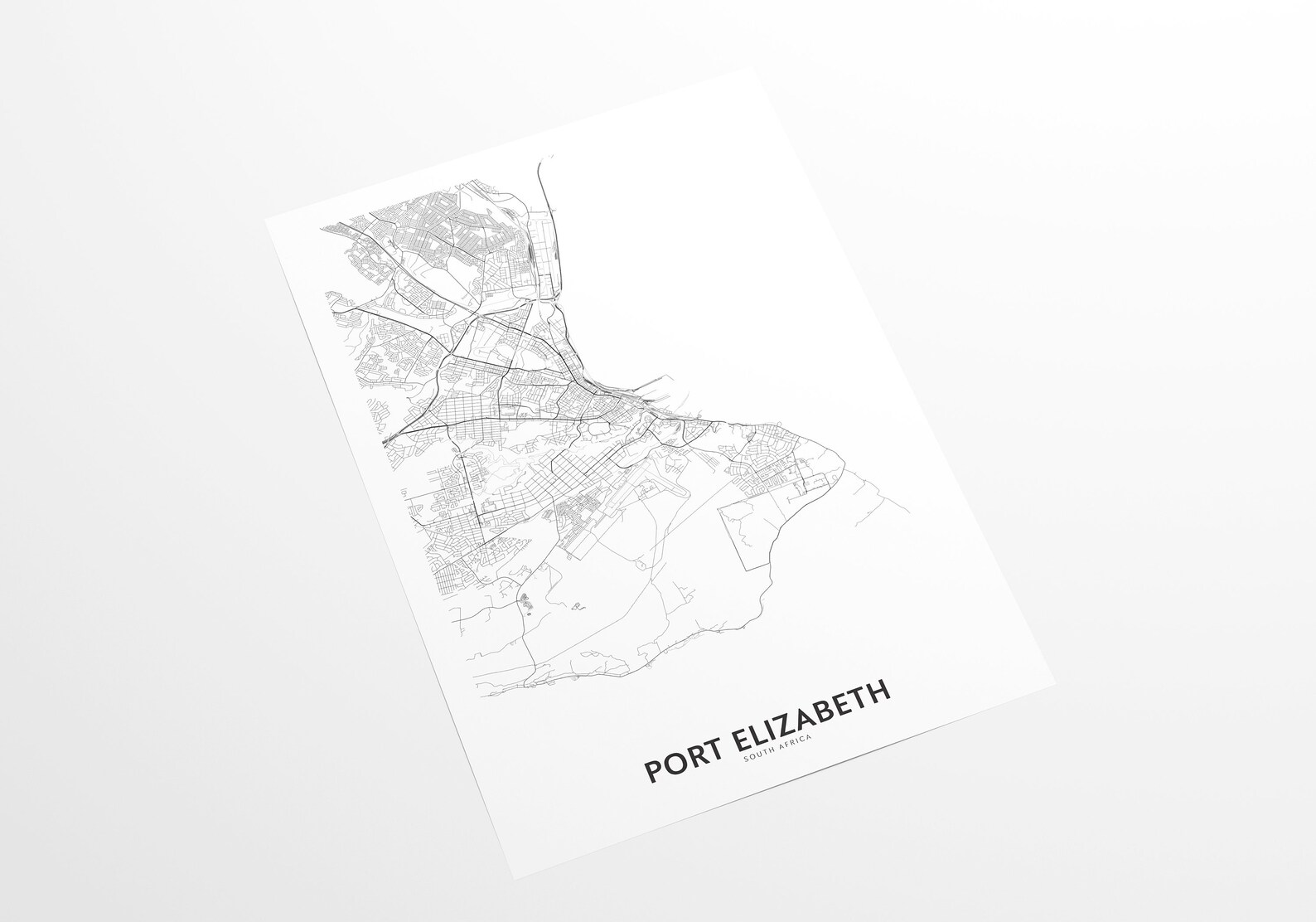 Port Elizabeth Map Print City Map Wall Art Port Elizabeth Etsy
