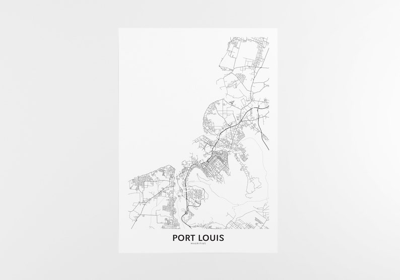 City Map Wall Art Wall Art Port Louis Map Print Port Louis Map Wall Art Decor Travel Poster Port Louis Mauritius Map Print