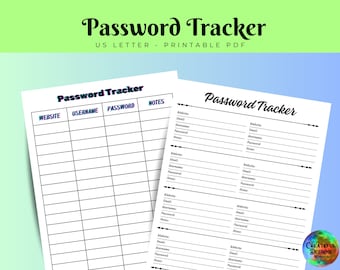 Password Collectore Printable Password Organizer PDF, Instant Download, Password Printable ...
