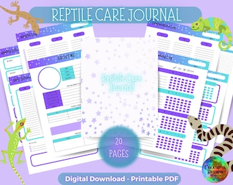 Reptile Care Journal- Log- Printable PDF - Stars