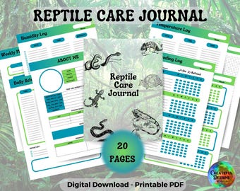 Reptile Care Journal- Log- Printable PDF