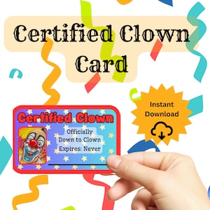 ID do cartão de licença de palhaço certificado