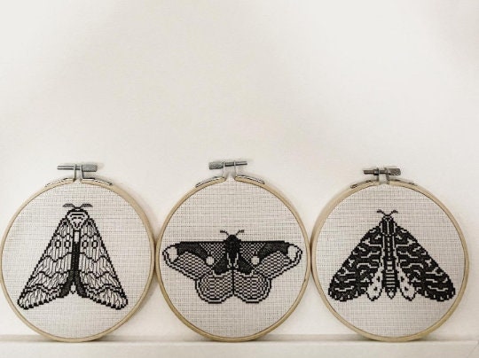 Moth Cross Stitching Patterns 12 Patterns - Etsy