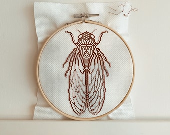 Cross Stitching pattern Cicada Fig. 09