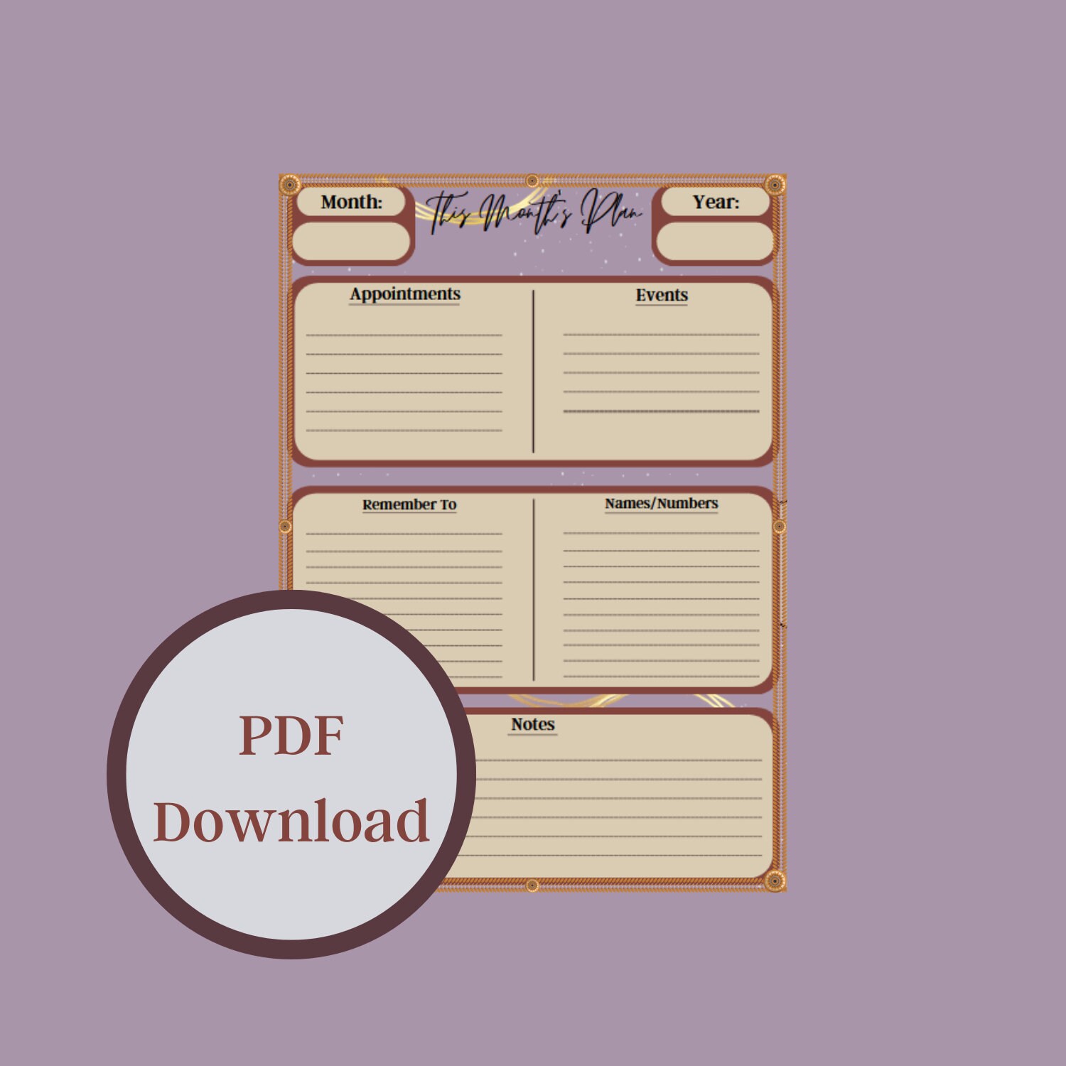 Christmas Monthly Planner | A4 & A5 | Digital Planner Page | Planner Template | PDF Download