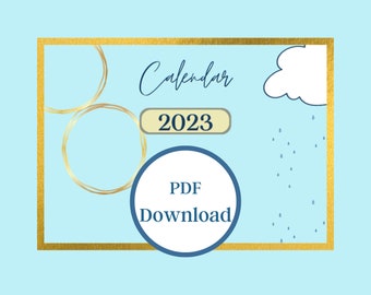 2023 Calendar | A4 & A5 | Digital Calendar | Calender Template | PDF Download | Event Stickers | PNG Download