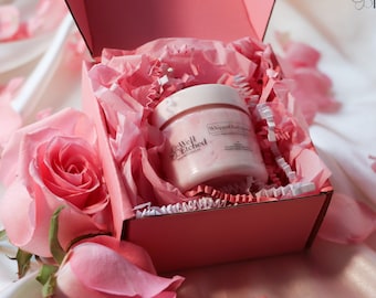 Body Butter 2oz Wrapped Gift Non-greasy Shea and Mango Whipped Body Butter Valentines Gift Artisan Body Butter